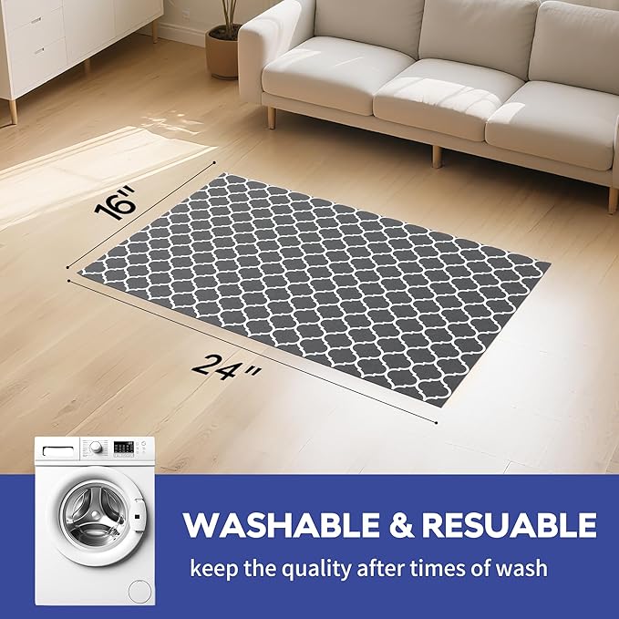 Cooyes Large Dog Food Mat 16"×24", Ultra-Absorbent Dog Bowl Mat for Food and Water, Pet Feeding Mat with Non-Slip Back, Cat Placemats with Water-Locking Bottom That Protects Floors