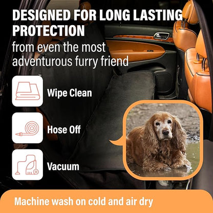 Active Pets Dog Car Seat Cover for Back Seat, Waterproof Pet Protection Hammock, SUV Truck Car Backseat Protector with Safety Features, Blue