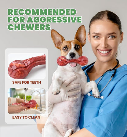 Durable Dog Chew Toy for Aggressive Chewers, Ultra Tough Dental Toy for Teeth Cleaning, Boredom Anxiety Relief, Long-Lasting Toy for All Dog Sizes & Teething Puppies, Keep Them Busy