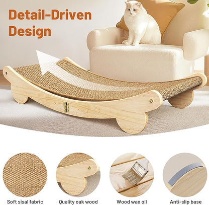 Ordora Extra Large Cat Scratcher: 31.5 inch Cat Scratch Pad&Bed Lounge for Indoor Cats - Modern Cats Furniture for Scratching and Resting