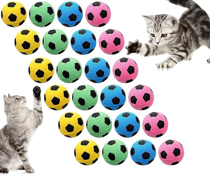YnFag Foam Soccer Balls Cat Toys for Indoor Cat Balls (24 Soccer)