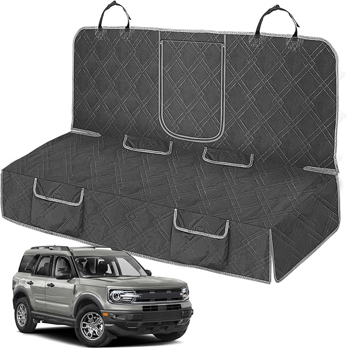 Dog Car Seat Cover Compatible with 2021-2025 Ford Bronco Sport, Waterproof Pet Bench Seat Cover for Back Seat, 600D Heavy Duty Scratch Proof Nonslip Truck Seat Covers for Dogs