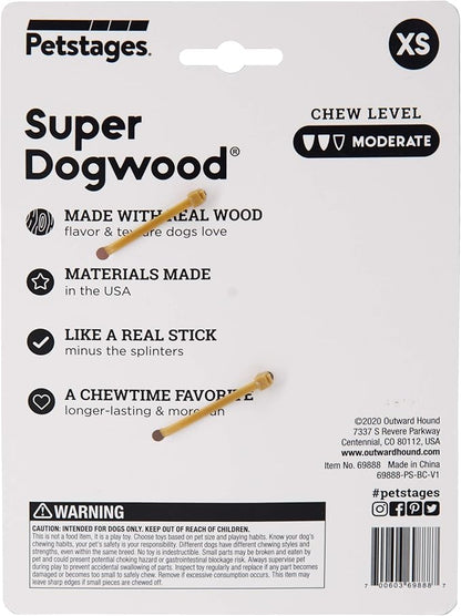Outward Hound by Petstages Super Dogwood Durable Dog Chew Toy, Extra Small - Long Lasting Chew Stick Made with Real Wood - USA Made, XS
