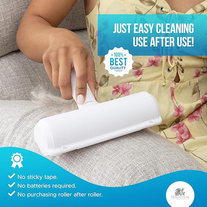 Couch Pet Hair Removal Tool and Roller - Reusable, Easy-to-Clean Dog Hair Remover for Couch and Car, No Batteries or Mess, Ideal for Cat Hair Too