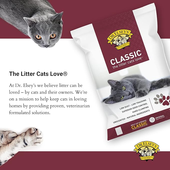 Dr. Elsey's Premium Clumping Cat Litter, Unscented | 99.9% Dust-Free | Low Tracking | Hard Clumping | Superior Odor Control