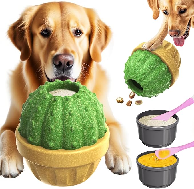 Interactive Dog Toys to Keep Them Busy, Frozen Treat Dog Enrichment Ball Toy for Aggressive Chewers, Puzzle Feeder Toy, Easy-to-Clean, Low-Mess Design for Medium & Large Dogs