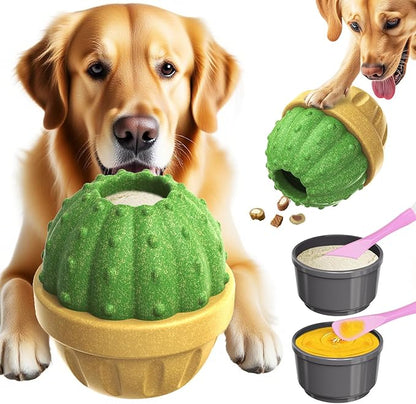 Interactive Dog Toys to Keep Them Busy, Frozen Treat Dog Enrichment Ball Toy for Aggressive Chewers, Puzzle Feeder Toy, Easy-to-Clean, Low-Mess Design for Medium & Large Dogs