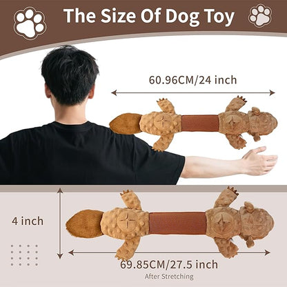 Tug of War Dog Toy, Interactive Dog Toys for Aggressive Chewers, Squeaky Squirrels Puppy Toys for Small,Medium,Large Breed
