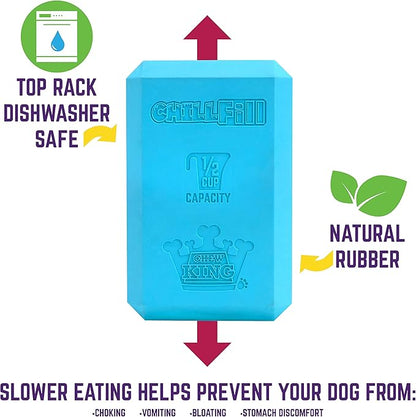 Chew King Premium Treat Dog Toy, Large, Extremely Durable Natural Rubber Fillable Toy Collection, Frozen Feeding