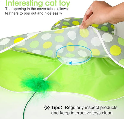 Interactive Cat Toys for Indoor Cats & Kittens - Automatic Hide & Seek Toy with Feather Tail,Squeaky Mouse Sounds, Motion Activated,USB Rechargeable Boredom Relief & Self Play Enrichment Game