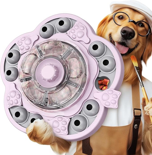 KADTC 3 Levels of Step-by-Step Challenge,Large Size,Dog Puzzle Feeder Toy - U.S. Brand & Design,Spin-to-Release Treat Dispenser For Dogs Boredom Toys Mental Stimulation Enrichment Slow Feeding Puzzles
