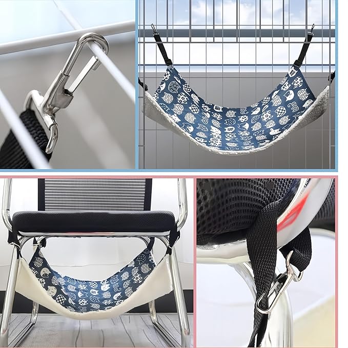 Cat Hammock for Cage Hanging ，Pet Hammock Bed Adjustable,Soft Sleeping Hammock for Cats,Ferret,Puppy,Rabbits,Small Animals