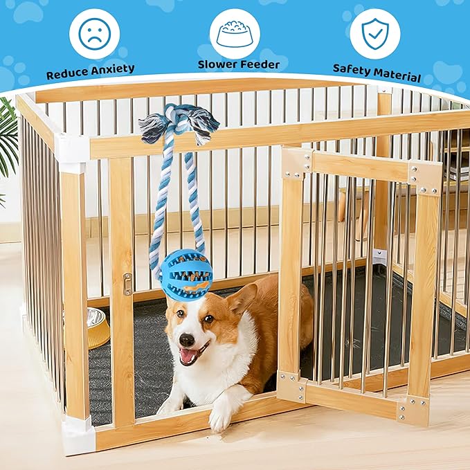 Interactive Dog Toys, Crate Training Aids for Puppies, Reduce Stress Anxiety Peanut Butter Dog Food Treat Dispenser Toys