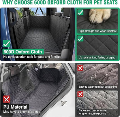 HOCHO Truck Dogs Seat Cover for Back Seat, Upgraded Hard Bottom +65% Space 400LBS Holding Dog Seat Cover Extender for Full Size Truck/SUV F150 Silverado RAM1500 GMC Tundra Titan