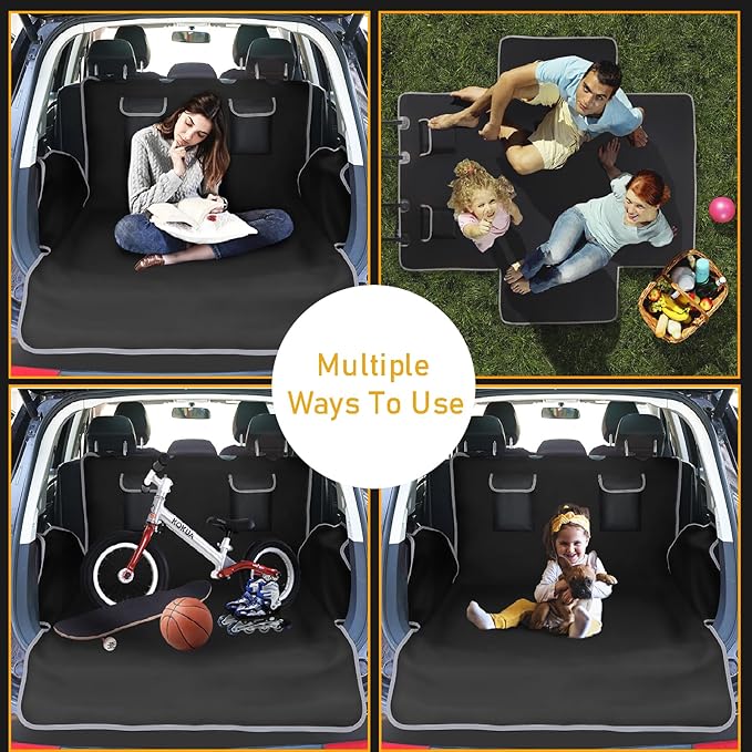 Cargo Liner for Dogs Waterproof PetCargo Liner with Side Flaps Large SizeUniversal Fit Area with Side and BumperProtector SUV Pet Cargo Liner