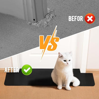Uross Carpet Protector for Pets - 3.6FT Black Cat Carpet Protector for Doorway, Anti Scratch Under Door Cat Scratch Protector Mat