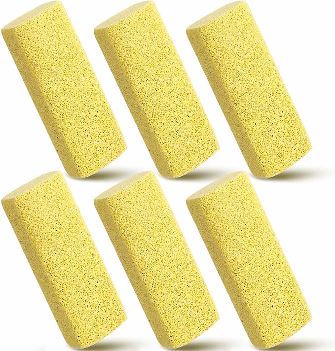 Abbylike 6 Pcs Pet Hair Remover Pumice Stone Reusable Portable Dog Cat Hair Removal Tool Scraper for Carpet,Couch, Bedding, Car Upholstery, Furniture Cleaning (6.1 x 2.56 x 1.4 Inch,Yellow)