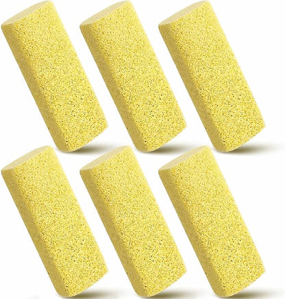 Abbylike 6 Pcs Pet Hair Remover Pumice Stone Reusable Portable Dog Cat Hair Removal Tool Scraper for Carpet,Couch, Bedding, Car Upholstery, Furniture Cleaning (6.1 x 2.56 x 1.4 Inch,Yellow)