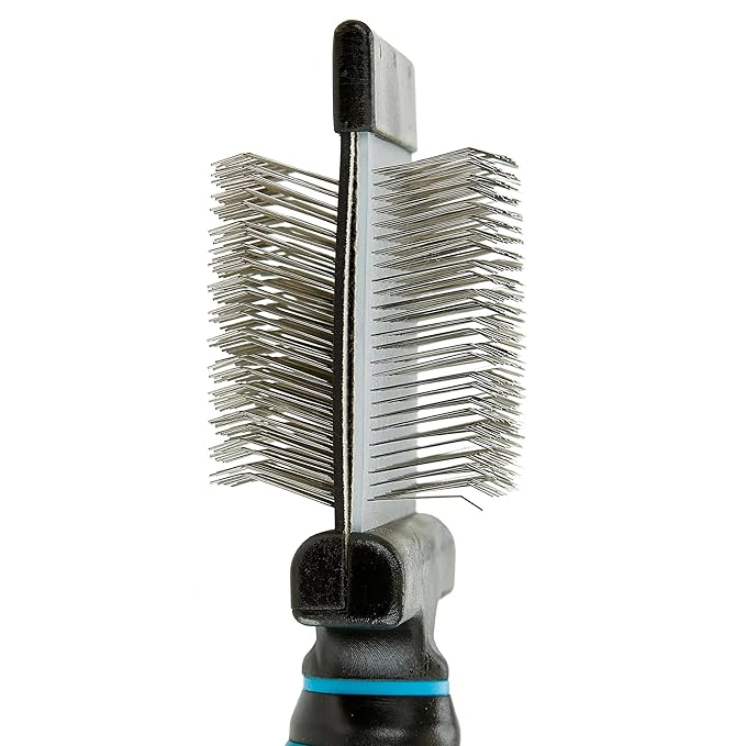 Ergonomic Double Sided Flexible Slicker Brushes for Dog Cat Pet Pro Grooming or Home Use (Small)