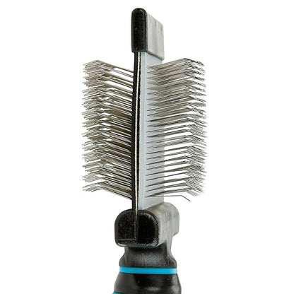 Ergonomic Double Sided Flexible Slicker Brushes for Dog Cat Pet Pro Grooming or Home Use (Small)