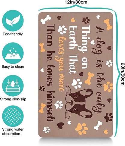 Pet Feeding Mat for Floors Waterproof Dog Mat for Food and Water Absorbent Quick Dry Non Slip mat for Cat Bowls