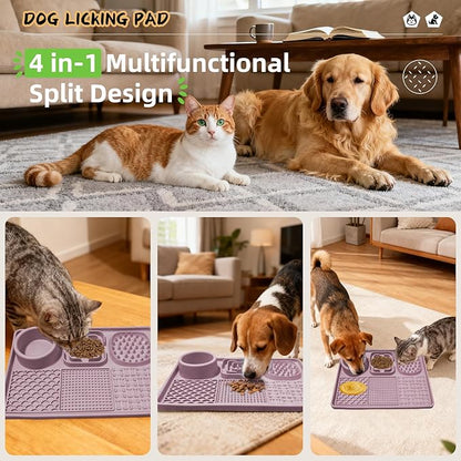 Dog Lick Mat for Anxiety Relief, Slow Feeder Alternative, Pet Enrichment Treat Mat, Boredom Buster, Durable Food-Grade Silicone, Dishwasher & Freezer Safe