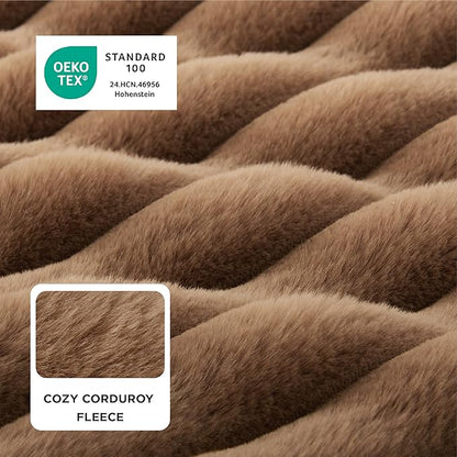 Bedsure ComfyFleece™ Orthopedic Dog Bed for Small Dogs, Waterproof Memory Foam Small Pet Beds with Sides, Non-Slip Bottom and Egg-Crate Foam Medium Dog Couch Sofa with Washable Corduroy Cover, Brown