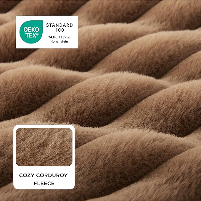 Bedsure ComfyFleece™ Orthopedic Dog Bed for Medium Dogs, Waterproof Memory Foam Medium Pet Beds with Sides, Non-Slip Bottom and Egg-Crate Foam Dog Couch Sofa with Washable Corduroy Cover, Brown