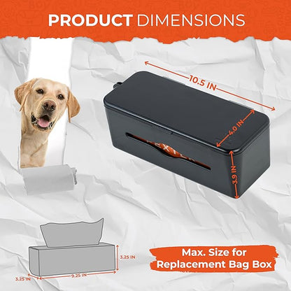 Large Roll Poop Bag Dispenser - Dog Poop Bag Dispenser Wall Mount - Dog Waste Station for Outdoor or Indoor Use - Pet Waste Station - Includes 315 Dog Waste Bags (Black)