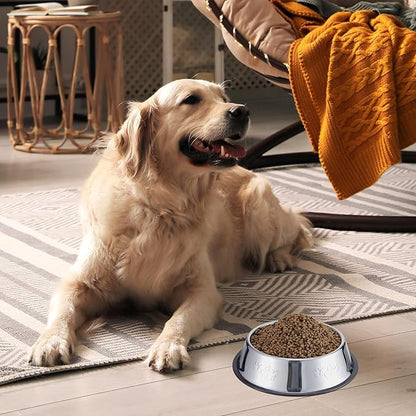 Tanlade 8 Pack Stainless Steel Dog Bowls Metal with Rubber Base Non-Slip Pets Puppy Cats Feeding Food and Water Bowls Dishwasher-Safe for Indoor Small Medium Large Dogs Cats Kitten Rabbit(18.6 oz)