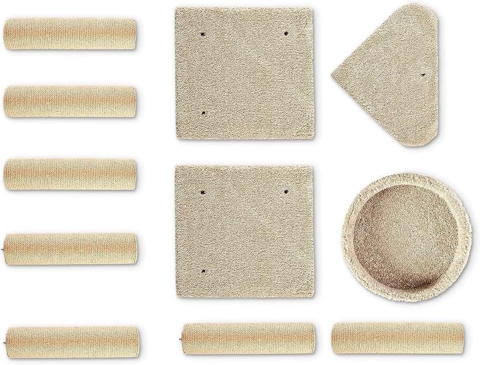 Amazon Basics Cat Tree Tower - Multi-Level Climbing Activity Center for Indoor Cats & Kittens with Scratching Posts, Platform, Jute Rope, Large (45.9"H), Beige