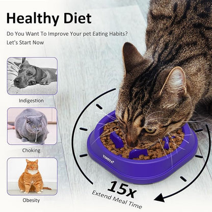 Anti-Choking Slow Feeder Dog Bowls Small Size Dog, Slow Feeder Cat Bowl, Supplies and Puzzle for Pet