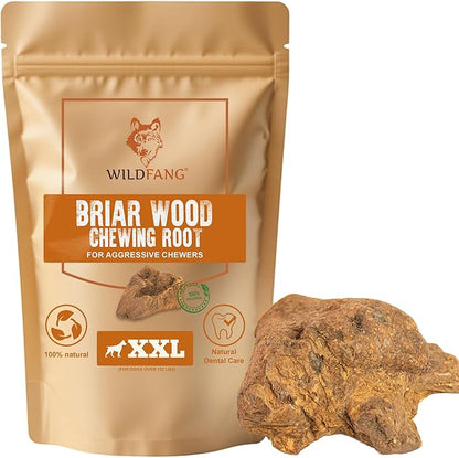 Wildfang® Briar Wood Chewing Root, XXL - Splinter Free Wood Dog Chew Toys for Aggressive Chewer, Odorless Natural Teething Toys Dogs Dental Health, Healthy Gums (for Dogs Over 132 lbs), Pack of 1