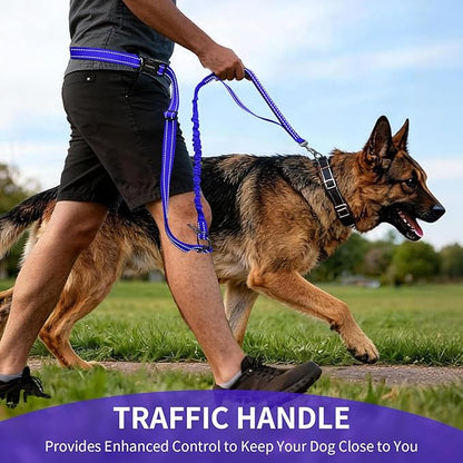Kazazoo Hands-Free Dog Leash with 5.5-8.5FT Adjustable Length - Heavy Duty No Pull Bungee Design, Reflective Safety for Walking, Jogging & Training | Suitable for Medium to Large Dogs,M Size
