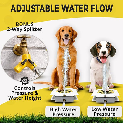 Trio Gato's Outdoor Dog Water Fountain Step On, Dog Sprinkler Paw Activated, Drinking Pet Dispenser, Provides Fresh Water, Sturdy, Easy to Use