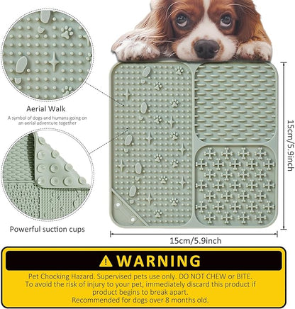 Lick Mat for Dogs Cats(2pcs, Small, 5.9") Easy Clean Silicone Licking Pad Slow Feeder for Pets with Suction Cups, Enrichment Accessories Anxiety Boredom Relief, Keep Them Busy for Bathing