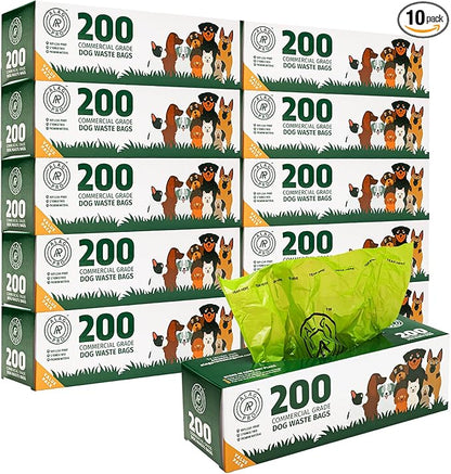 ALAGPRO® 2,000 Commercial Grade Dog Waste Station Refill Roll Bags - Fits Any Pet Waste Station - 45% Thicker than Competitor Bags - 10 Rolls of 200 Bags for Backyard, Parks & HOA's
