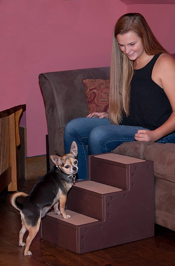 Pet Gear Pet Step III & IV Pet Stairs for Small Dogs and Cats up to 50 pounds, Lightweight, No Tools Required, 13 Colors to Choose from, Mocha, 3 Steps