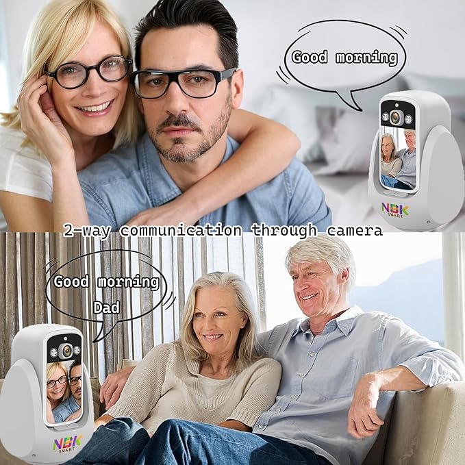 2 Way Video Audio Camera with 2.8-inch Screen, Video WiFi Camera for Home Pet/Cat/Dog, AI Motion Detection, Wireless Facetime Cameras Phone App Sound, One-Click Call, White