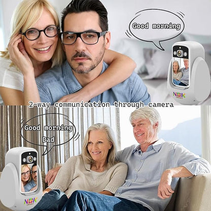 2 Way Video Audio Camera with 2.8-inch Screen, Video WiFi Camera for Home Pet/Cat/Dog, AI Motion Detection, Wireless Facetime Cameras Phone App Sound, One-Click Call, White