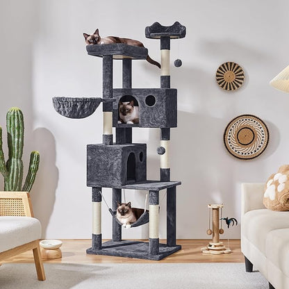 Yaheetech 73inch Cat Tree, Cat Stand Furniture with Scratching Posts Perches Hammock as Indoor Kittens Activity Center