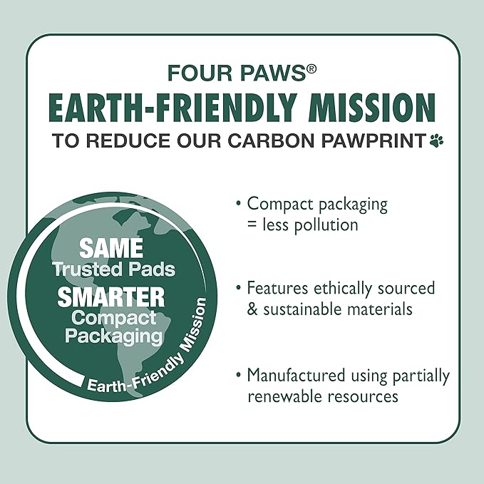 Four Paws Wee-Wee Ultimate Attractant Grass Scented Pee Pads for Dogs & Puppies, Leak-Proof Dog Housebreaking Instinctive Potty Training Floor Protection, 22" x 23", 100 Count