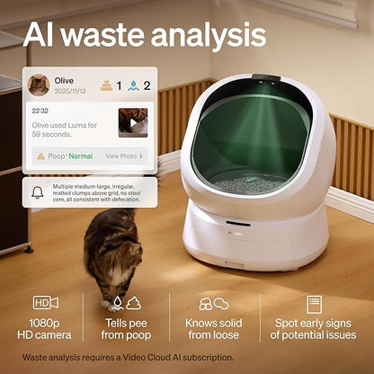 PETLIBRO Automatic Cat Litter Box Bundle with Accessories Kit, Open Top Self Cleaning Cat Litter Box with AI-Camera Waste Analysis, Odor Control, Multi-Cat Recognition, Usage Tracking & Safety Sensors