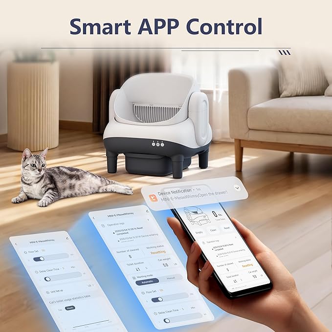 S7 Pro Self Cleaning Litter Box, Automatic Open Top, App Control, Extra Large Electric for Multi-Cat, Includes Pedal Mat and Bags