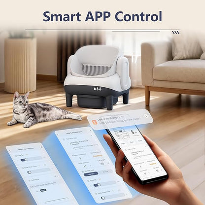 S7 Pro Self Cleaning Litter Box, Automatic Open Top, App Control, Extra Large Electric for Multi-Cat, Includes Pedal Mat and Bags