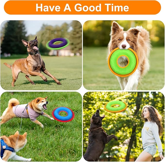 3 Pcs Pet Flying Discs - 9.05 Inch, Interactive Flyer Toys, Feedable Lightweight Catch and Fetch Toys for Small Medium Large Dogs, Floats in Water & Safe on Teeth