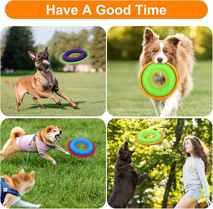 3 Pcs Pet Flying Discs - 9.05 Inch, Interactive Flyer Toys, Feedable Lightweight Catch and Fetch Toys for Small Medium Large Dogs, Floats in Water & Safe on Teeth