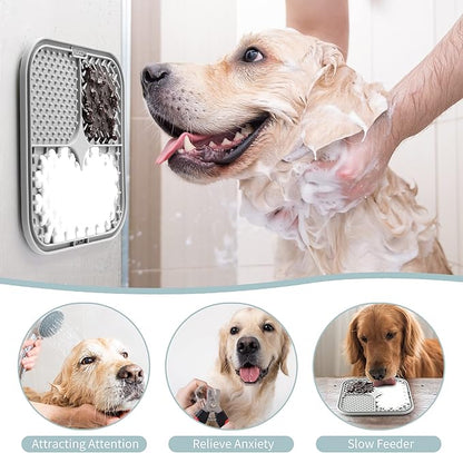 Coomazy Lick Mat for Dog and Cat, Slow Feeder & Non-Slip Design, Boredom and Anxiety Reducer, Suitable for Food, Treats, Yogurt, Peanut Butter and Liver Paste, Non-Toxic, 2-Packs