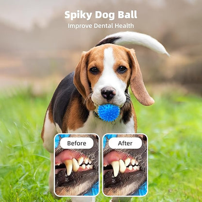 8 Pack 2.5” Squeaky Dog Balls for Small and Medium Dogs, Spiky Balls for Teething Puppies
