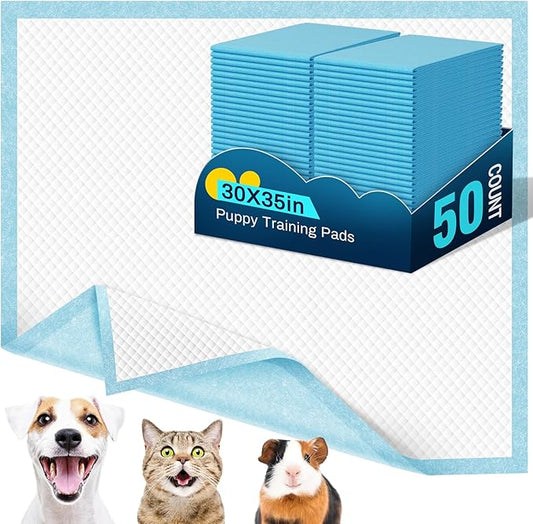 Puppy Pads XL 30"x35", 50 Count Pee Pads for Dogs Large for Doggie&Cats, Disposable Dog Pee Pads Extra Large, X-Large Potty Pads for Indoor, Outdoor Use